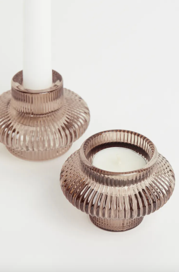 The beige candle holder