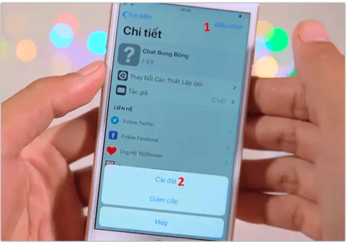 Chọn mục cài đặt - hướng dẫn mở bong bóng chat messenger trên iPhone