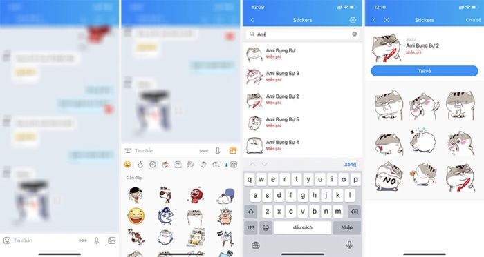 Tải Sticker Mèo Ami bụng bự từ kho Sticker của Zalo