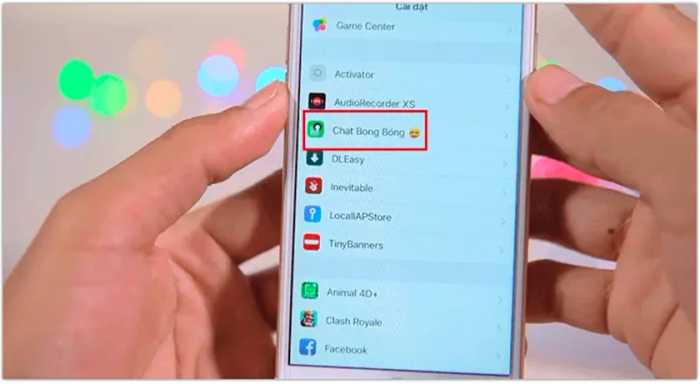 Chọn mục Chat Bong Bóng