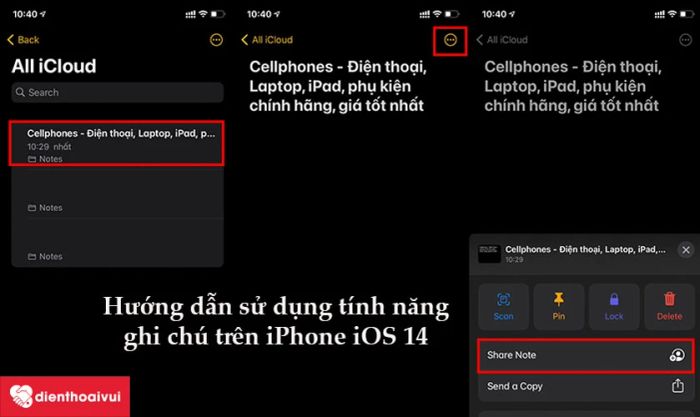 Hướng dẫn chi tiết cách sử dụng tính năng ghi chú trên iPhone iOS 14