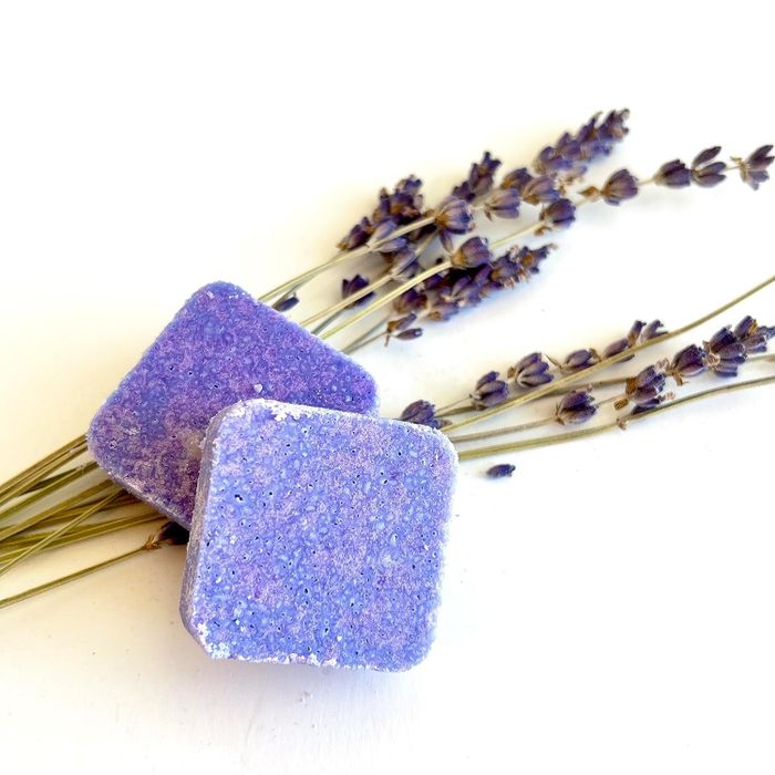 Square tablets in a vibrant purple hue