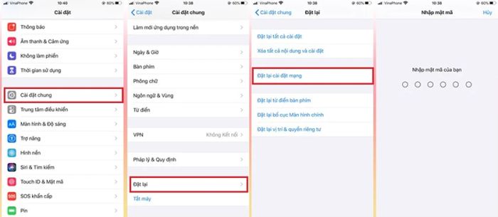 Cài đặt lại thiết lập mạng trên iPhone của bạn.