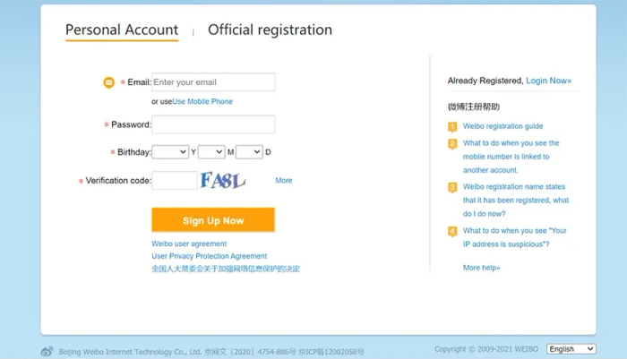 Hướng dẫn cách đăng ký Weibo bằng gmail nhanh chóng.