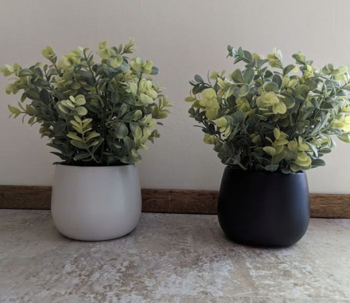 A reviewer's faux eucalyptus plants