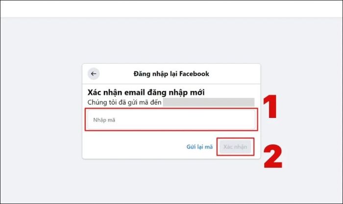 Nhập mã xác nhận và nhấn Xác nhận để tiếp tục.
