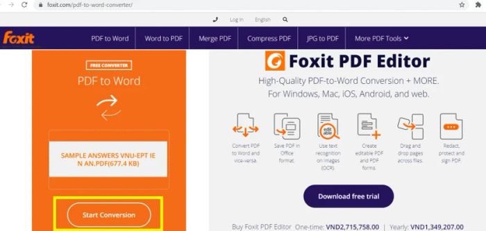 Trang web Foxit