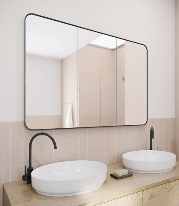 A sleek medicine cabinet, the perfect addition to any bathroom or space that requires organized storage.