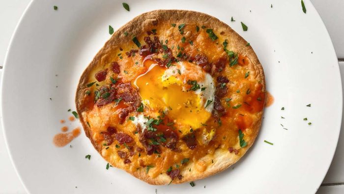 Whip up this simple seven-minute breakfast taco in your air fryer.