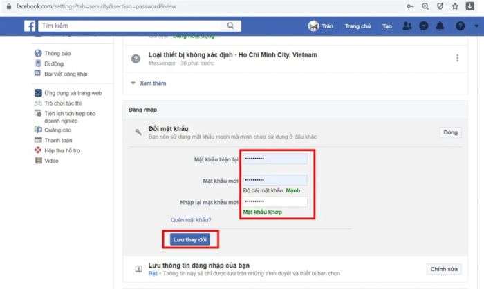 Hướng dẫn chi tiết cách đổi mật khẩu Facebook trên máy tính