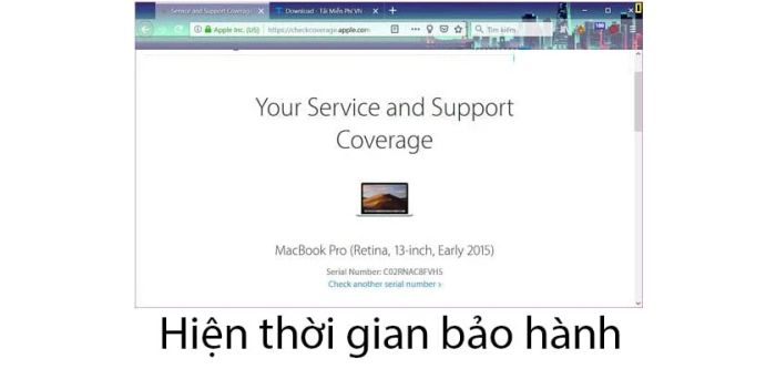 Chờ một thời gian ngắn để nhận được kết quả kiểm tra bảo hành cho Macbook Air / Pro.
