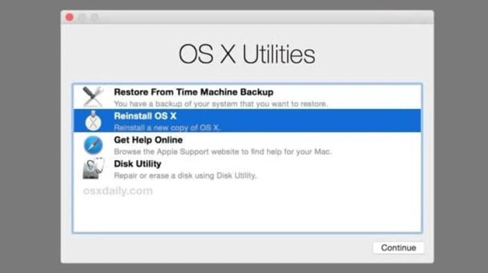 Khôi phục cài đặt gốc Macbook bằng chế độ Recovery