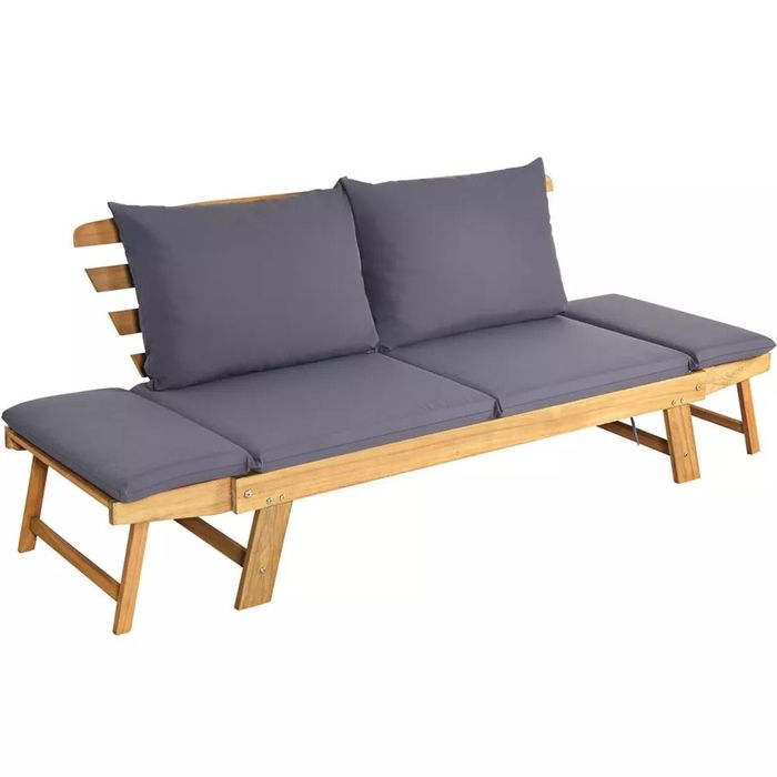 the outdoor daybed positioned flat
