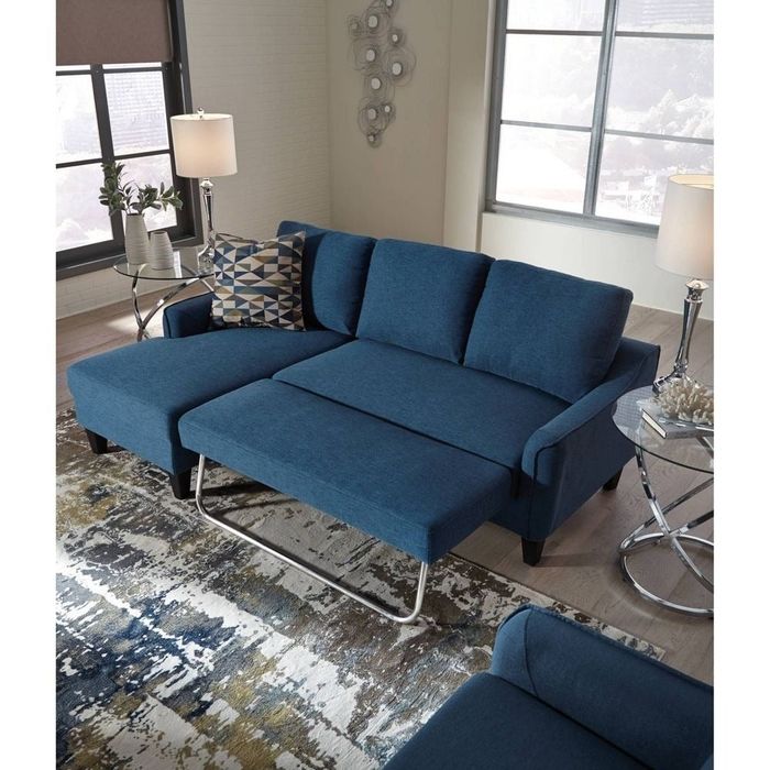 chaise lounge sleeper sofa converted into a bed