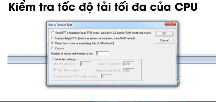 Kiểm tra khả năng chịu tải tối đa của CPU sau khi ép xung