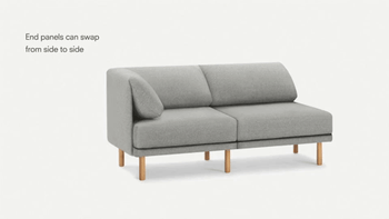 A GIF showcasing the gray lounger with its arms transitioning from left to right.