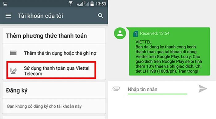 Nạp thẻ trên CH Play