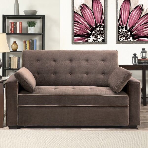 The brown full-sized sleeper sofa.