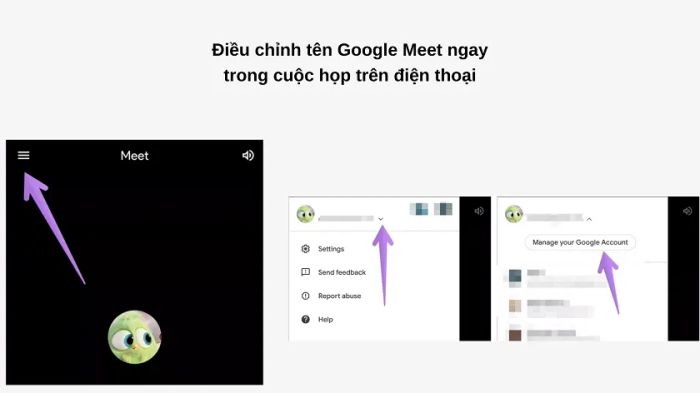 Thay đổi tên Google Meet từ ứng dụng điện thoại