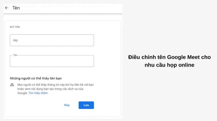 Cách đổi tên Google Meet trên ứng dụng máy tính
