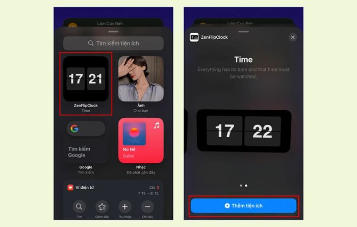 Thêm tiện ích cho widget iOS 14 trở lên