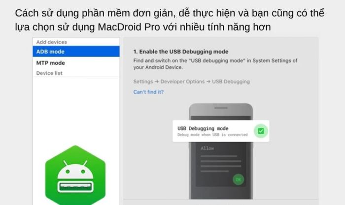 Kết nối thông qua MacDroid