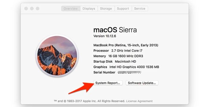 Hướng dẫn cách kiểm tra cấu hình laptop Macbook Pro – Macbook Air