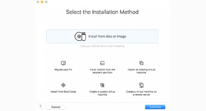 Chọn Continue để tiếp tục.