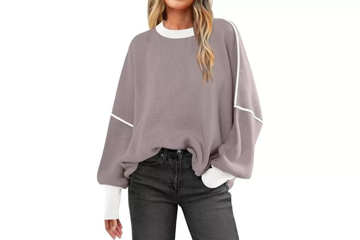 ANRABESS Women’s Fall 2024 Fashion Oversized Crewneck Sweater