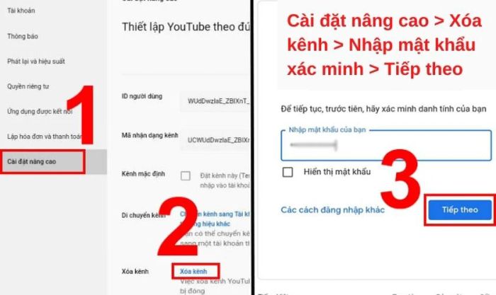 xóa qua điện thoại