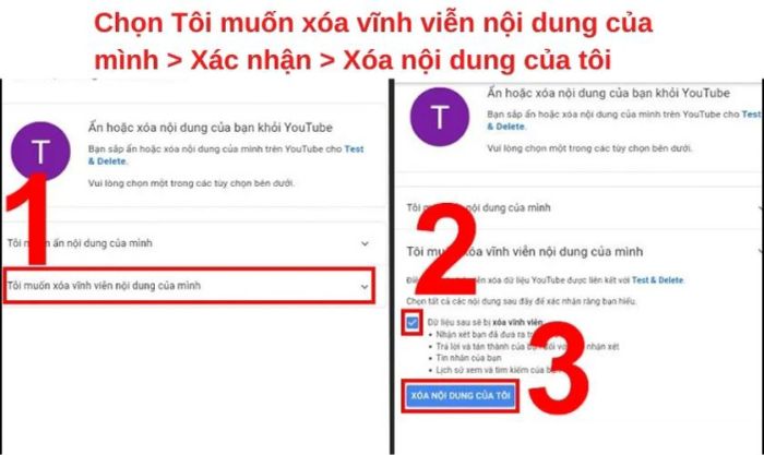 xóa qua điện thoại