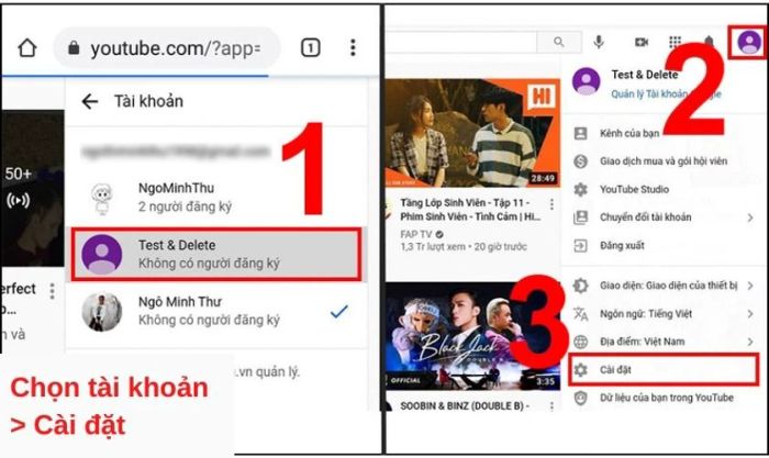 xóa qua điện thoại