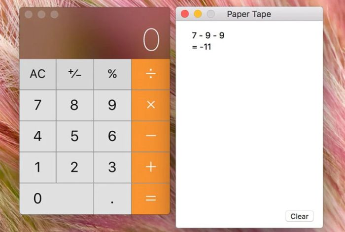 Hướng dẫn sử dụng tính năng Paper Tape trong ứng dụng Calculator trên Macbook