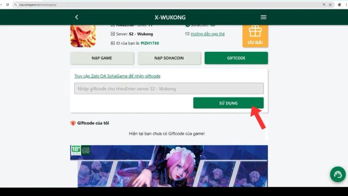 Hướng dẫn nhập code X Wukong - bước 4