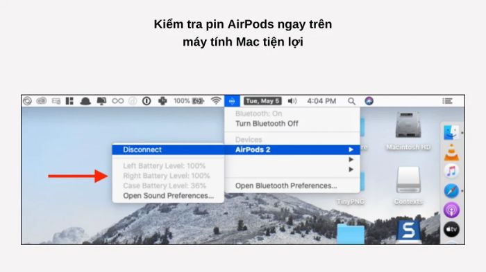 kiểm tra pin airpods 2
