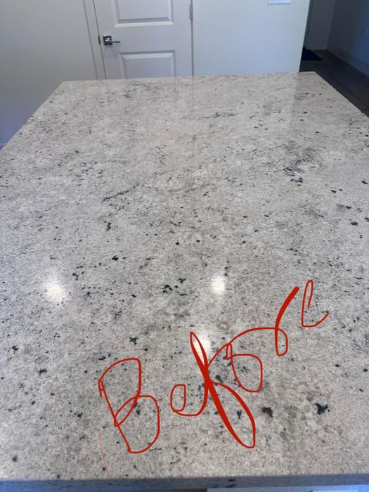 Reviewer's countertop before applying the granite cleaner
