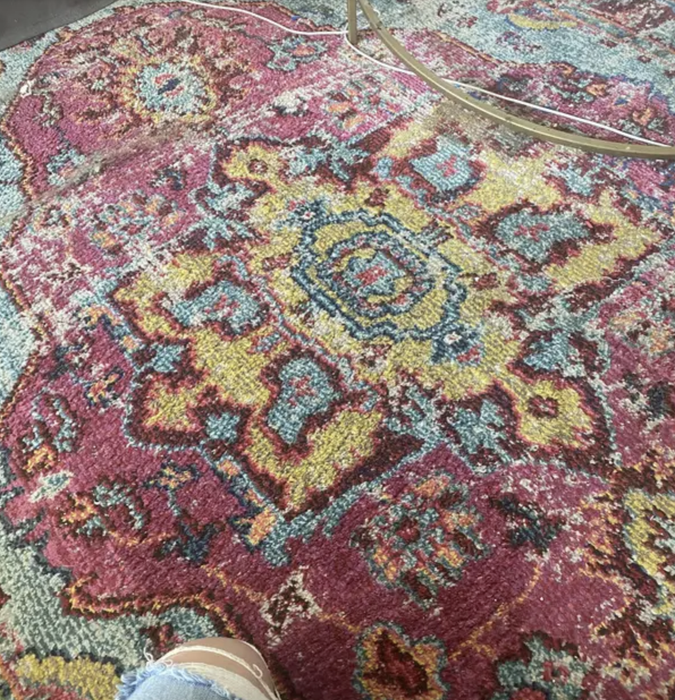 A carpet before cleaning
