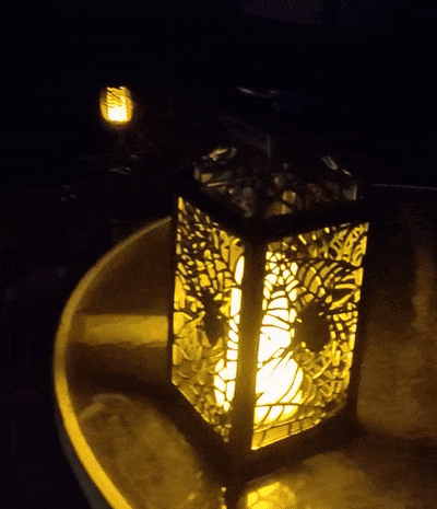 Animated image of a reviewer's lamp glowing in a spectrum of colors.