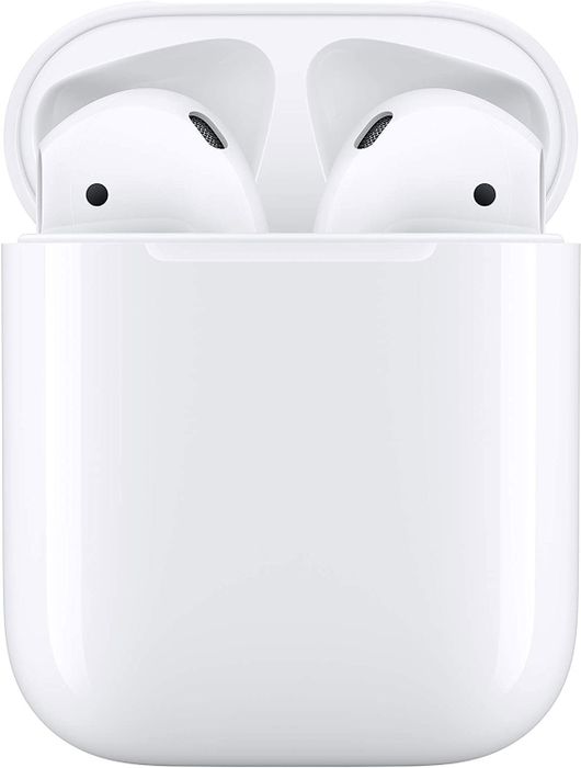 The Apple AirPods, ready for use.