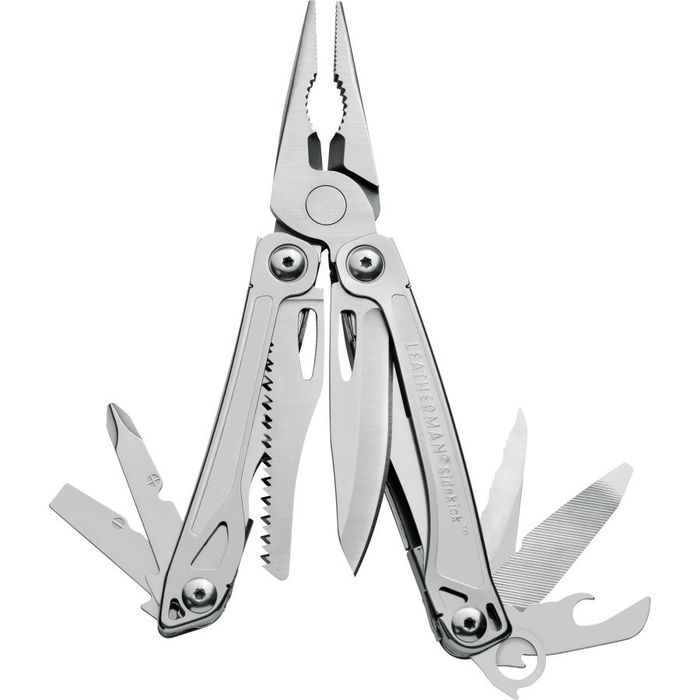 The sleek stainless steel tool.