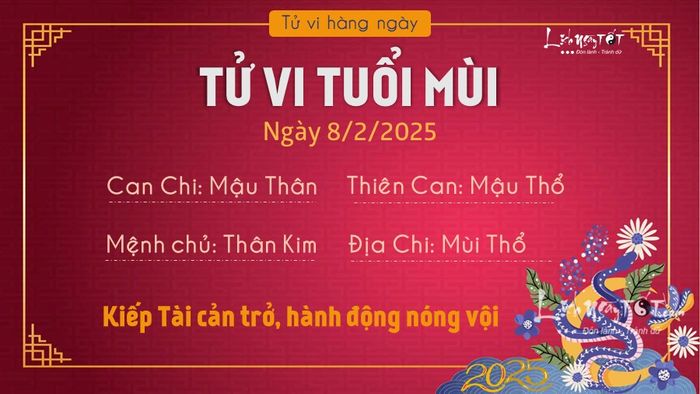 8 Tu vi hang ngay 8-2-2025 - Tuoi Mui