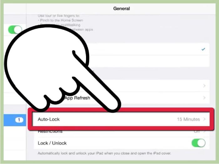 10 cách hiệu quả để kéo dài tuổi thọ pin trên iPad - Tiết kiệm năng lượng nhờ tính năng Auto-Lock