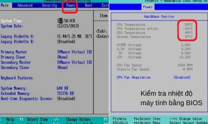 Hướng dẫn đo nhiệt độ laptop trong BIOS
