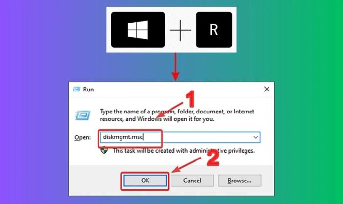 Kiểm tra thông qua Disk Manager