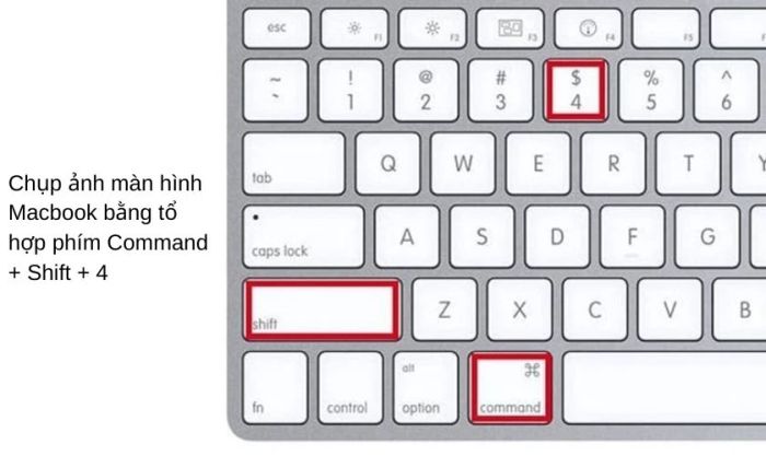 Hướng dẫn cách chụp màn hình với tổ hợp phím Command + Shift + 4