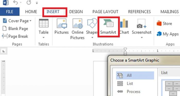 Cách tạo sơ đồ trong Word bằng SmartArt