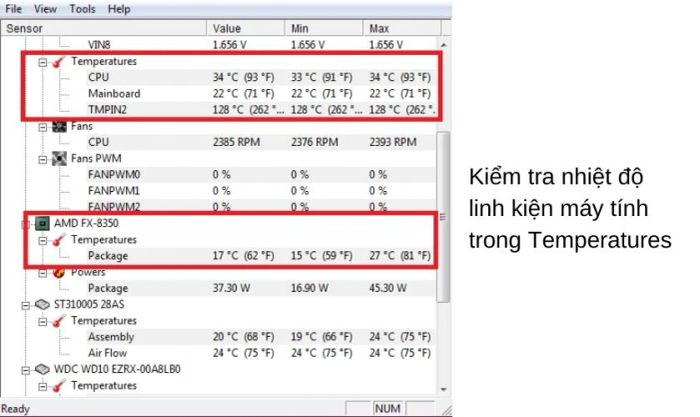 Hướng dẫn kiểm tra nhiệt độ laptop bằng HWMonitor