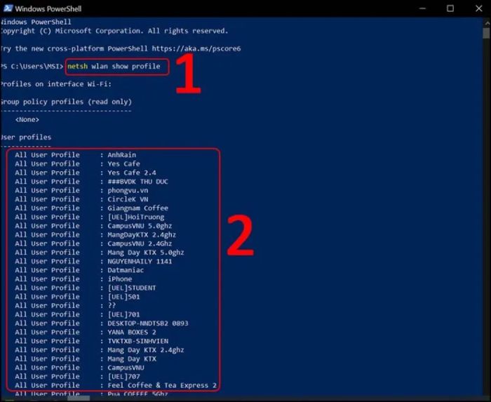 Cửa sổ Windows PowerShell xuất hiện.