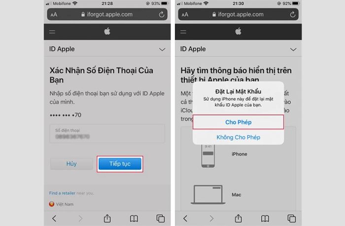 Hướng dẫn khôi phục mật khẩu ID Apple qua điện thoại khi bạn quên.