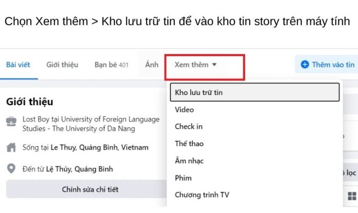 Hướng dẫn xóa story cũ, story lưu trữ trên Facebook bằng máy tính